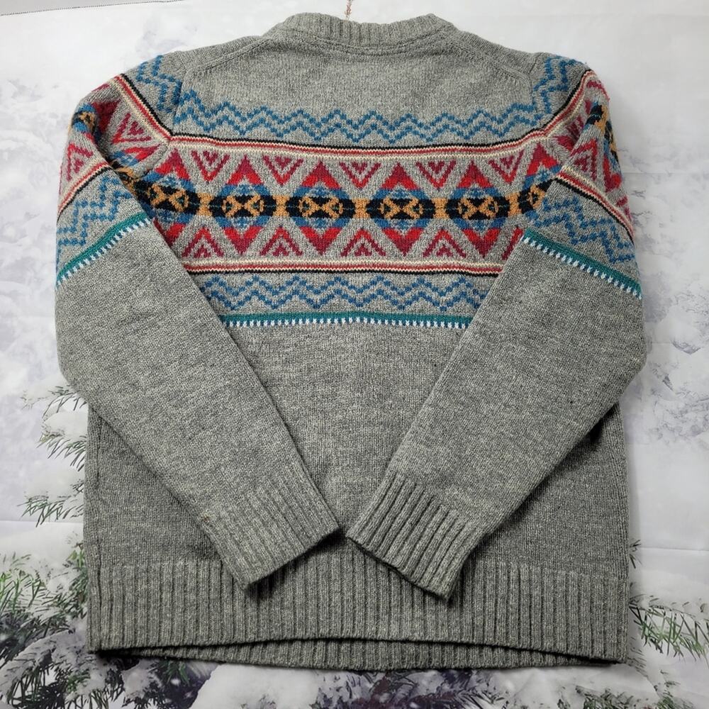 L.O.G.G. Label of Graded Goods Gray Fair Isle Washable Wool Blend Sweater sz Sm - Picture 6 of 14
